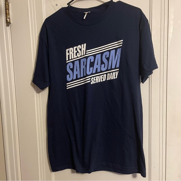 Mens Sarcasm t shirt  small navy - Picture 2 of 5